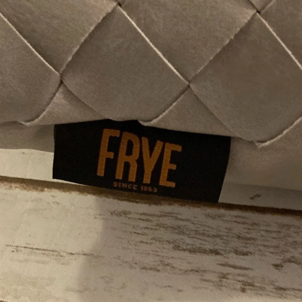 Frye Faux Leather Pillow Gray Woven 14 x 20 Decorative Lumbar Throw Pillow